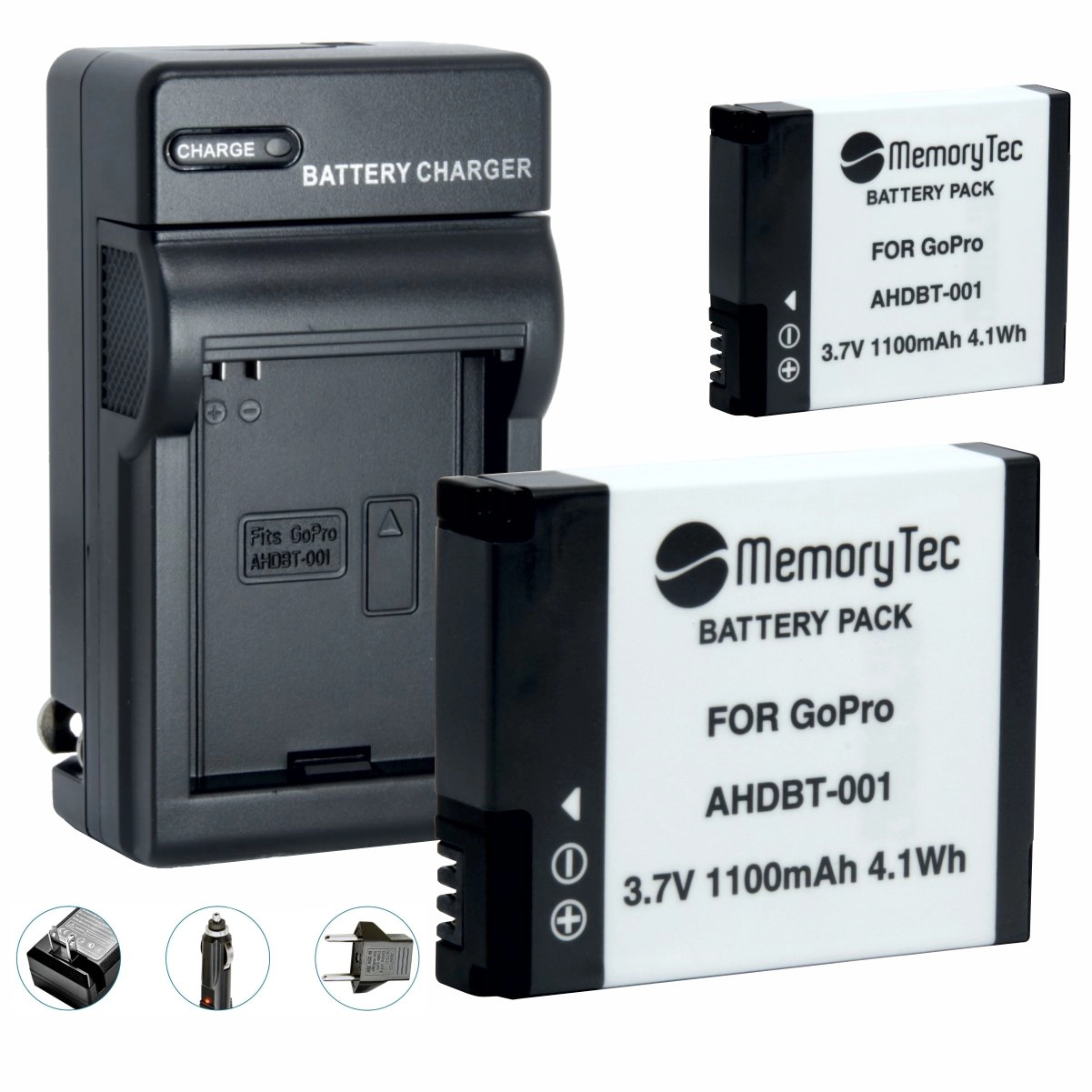 Kit 2 Baterias AHDBT-001 + Carregador para GoPro 1