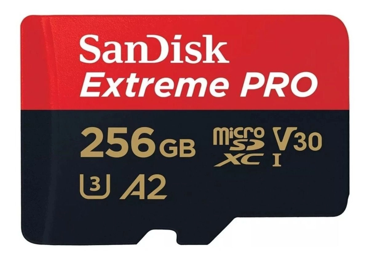 Micro SDXC 256GB Sandisk Extreme PRO 170MB/S 4K UHD com Adaptador Micro SDXC 256GB Sandisk Extreme PRO 170MB/S 4K UHD com Adaptador