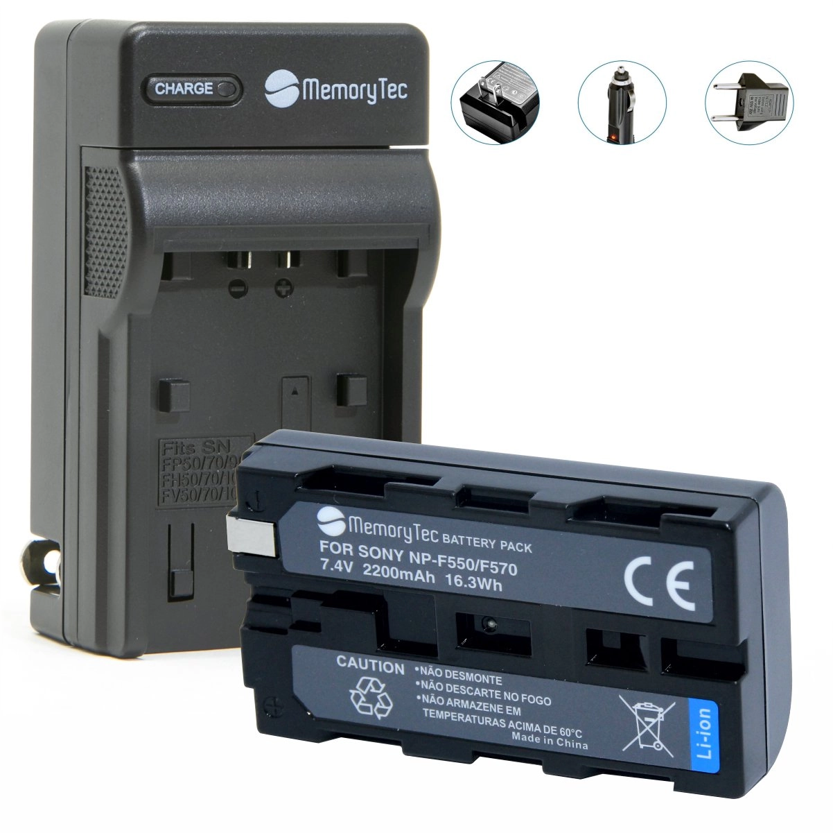 Kit 1 Bateria NP-F550 + Carregador para Sony