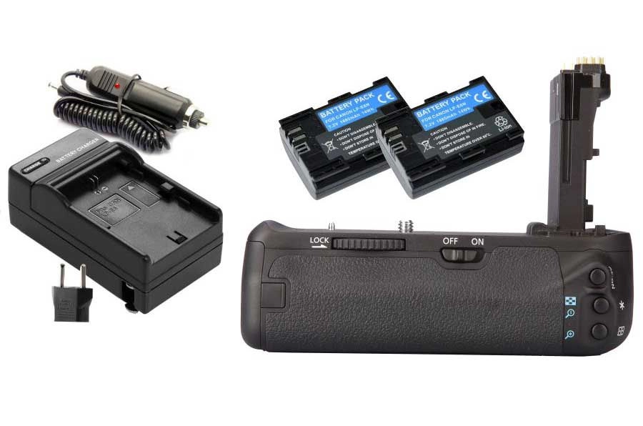 Kit Battery Grip BG-E14 + 2 Baterias LP-E6 + 1 Carregador para Canon