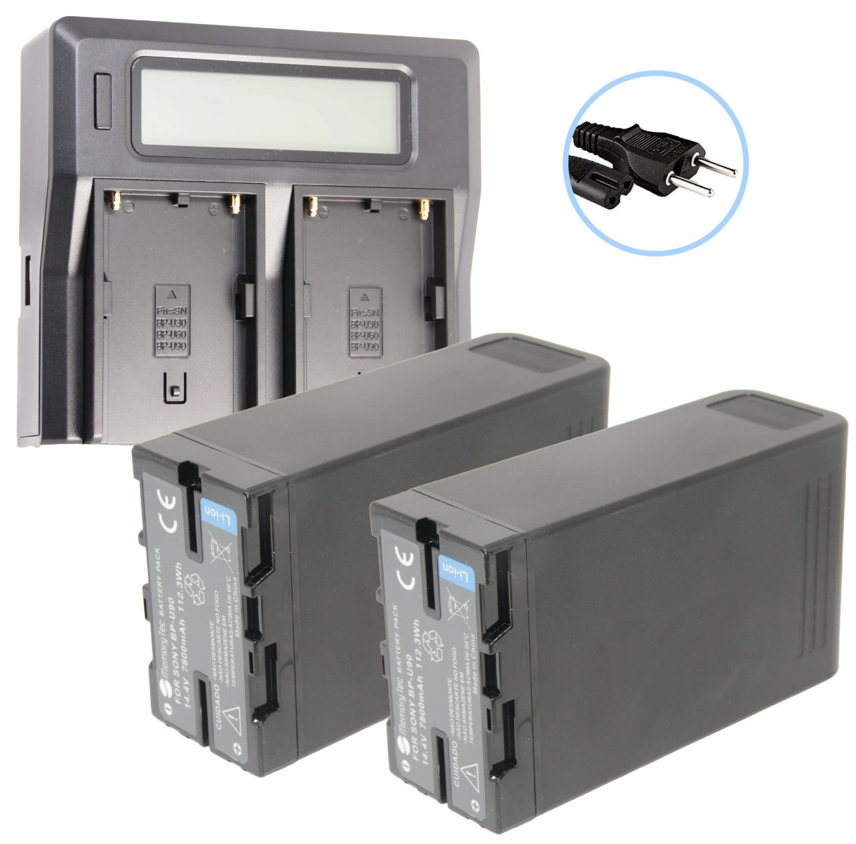 Kit 2 Baterias BP-U90 + Carregador Duplo para Sony Broadcast