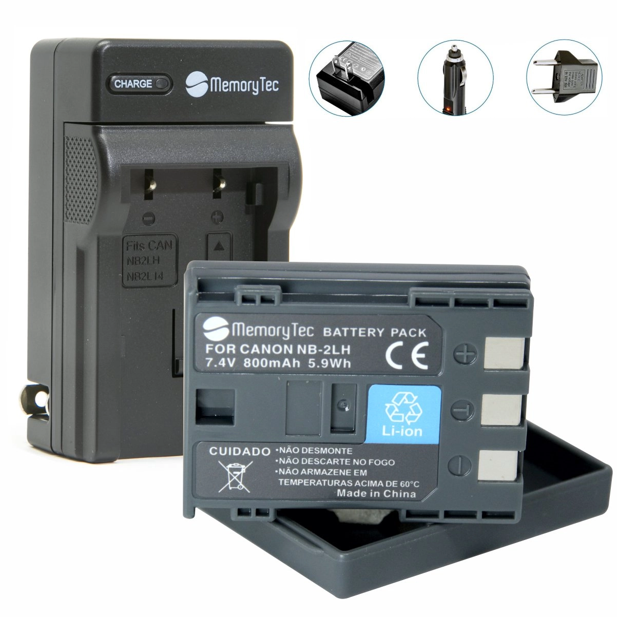 Kit 1 Bateria NB-2LH + Carregador para Canon