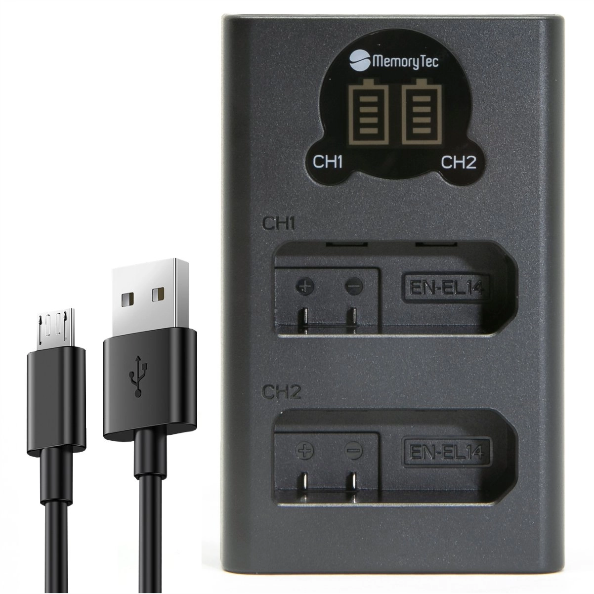 Kit 2 Baterias EN-EL14 + Carregador Duplo DL para Nikon