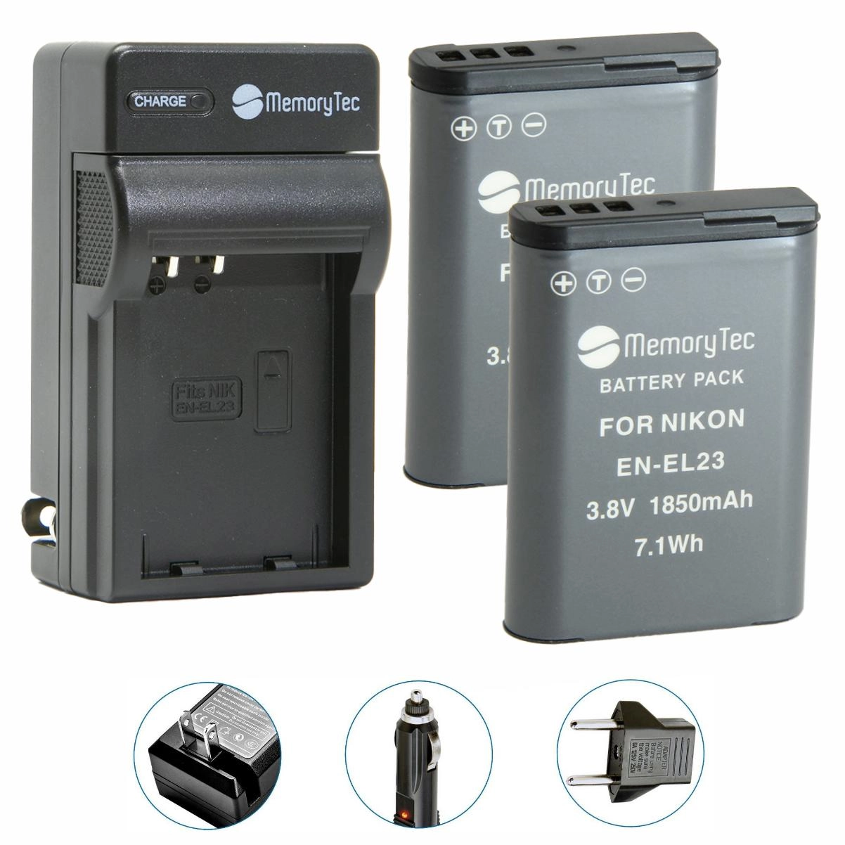 Kit 1 Bateria EN-EL23 + Carregador para Nikon