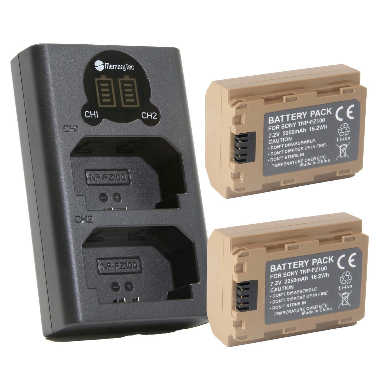 Kit 2 Baterias NP-FZ100 com USB-C + Carregador Duplo DL para Sony