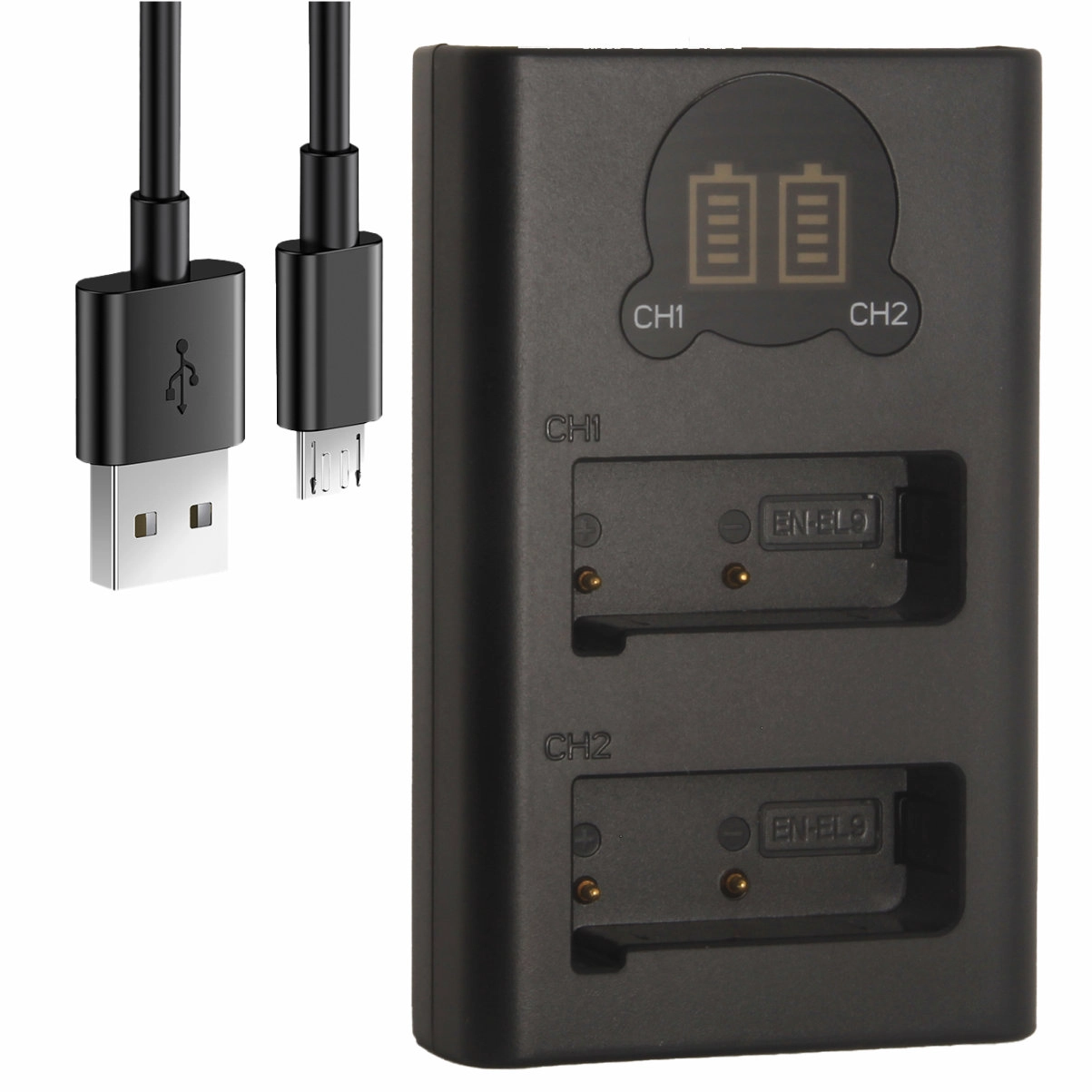 Kit 3 Baterias EN-EL9 + Carregador Duplo DL para Nikon