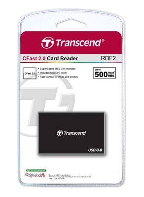 Leitor Cartão de Memória Transcend para CFAST RDF2 Leitor Cartão de Memória Transcend para CFAST RDF2