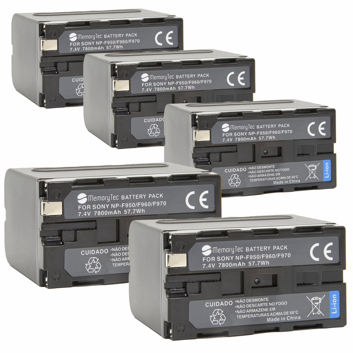 Kit 5 Baterias NP-F950/F960/F970 para Sony e Iluminadores Kit 5 Baterias NP-F950/F960/F970 para Sony e Iluminadores