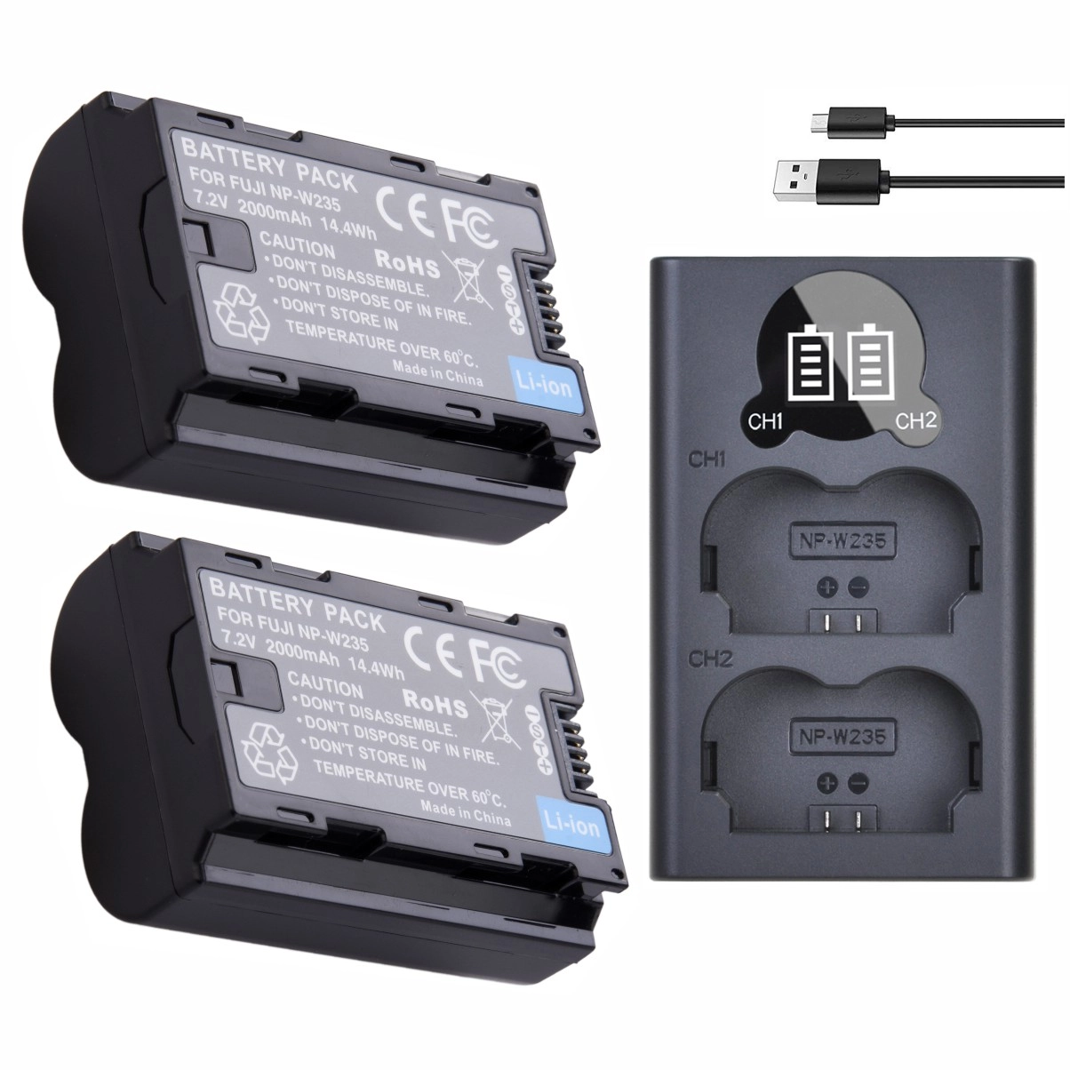 Kit 2 Baterias NP-W235 + Carregador para