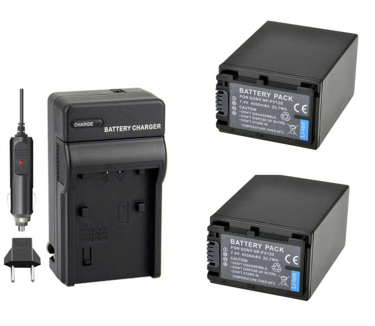 Kit 2 Baterias NP-FV120 + Carregador para Sony