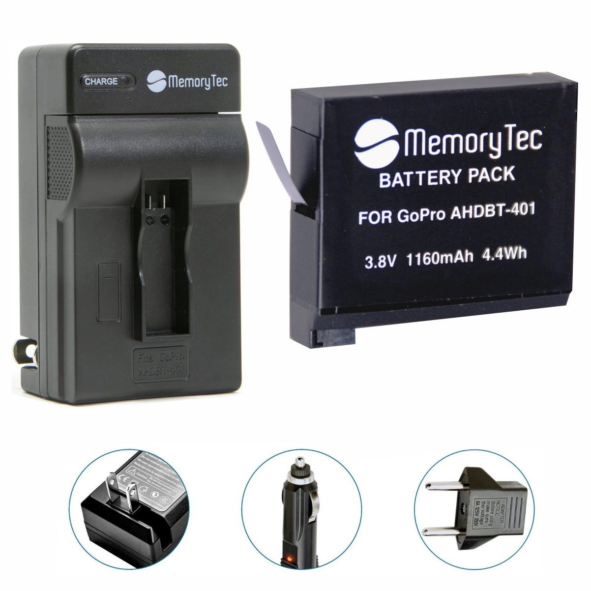 Kit 1 Bateria AHDBT-401 + Carregador para GoPro 4