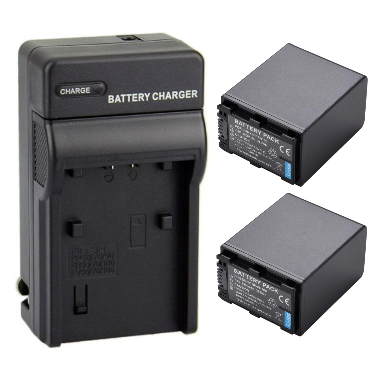 Kit 2 Baterias NP-FH100 + Carregador para Sony