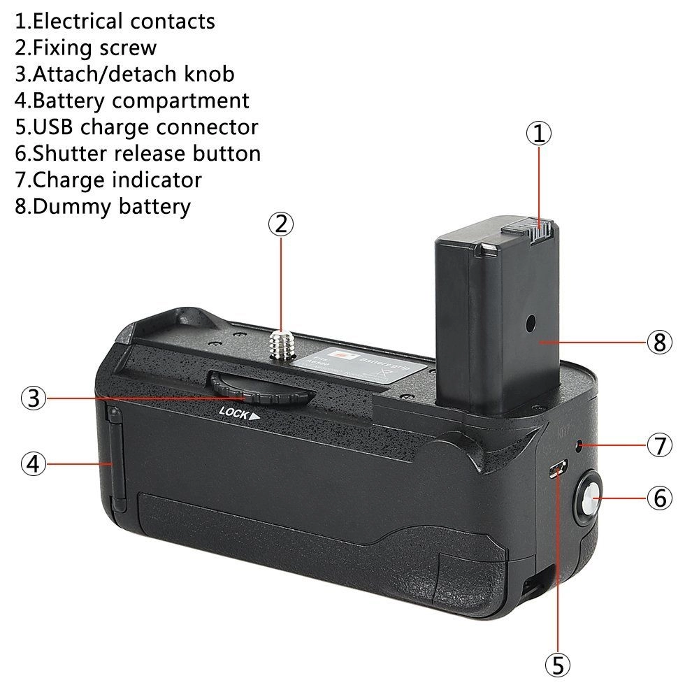 Kit Battery Grip VG-A6500 para Sony A6500 + 1 Bateria FW50 Kit Battery Grip VG-A6500 para Sony A6500 + 1 Bateria FW50