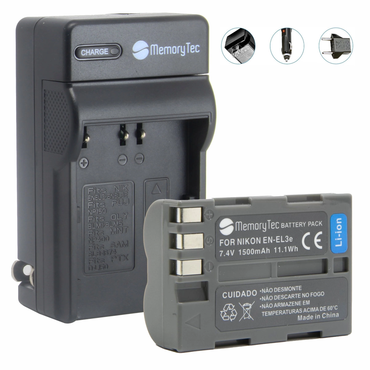 Kit 1 Bateria EN-EL3 + Carregador para Nikon