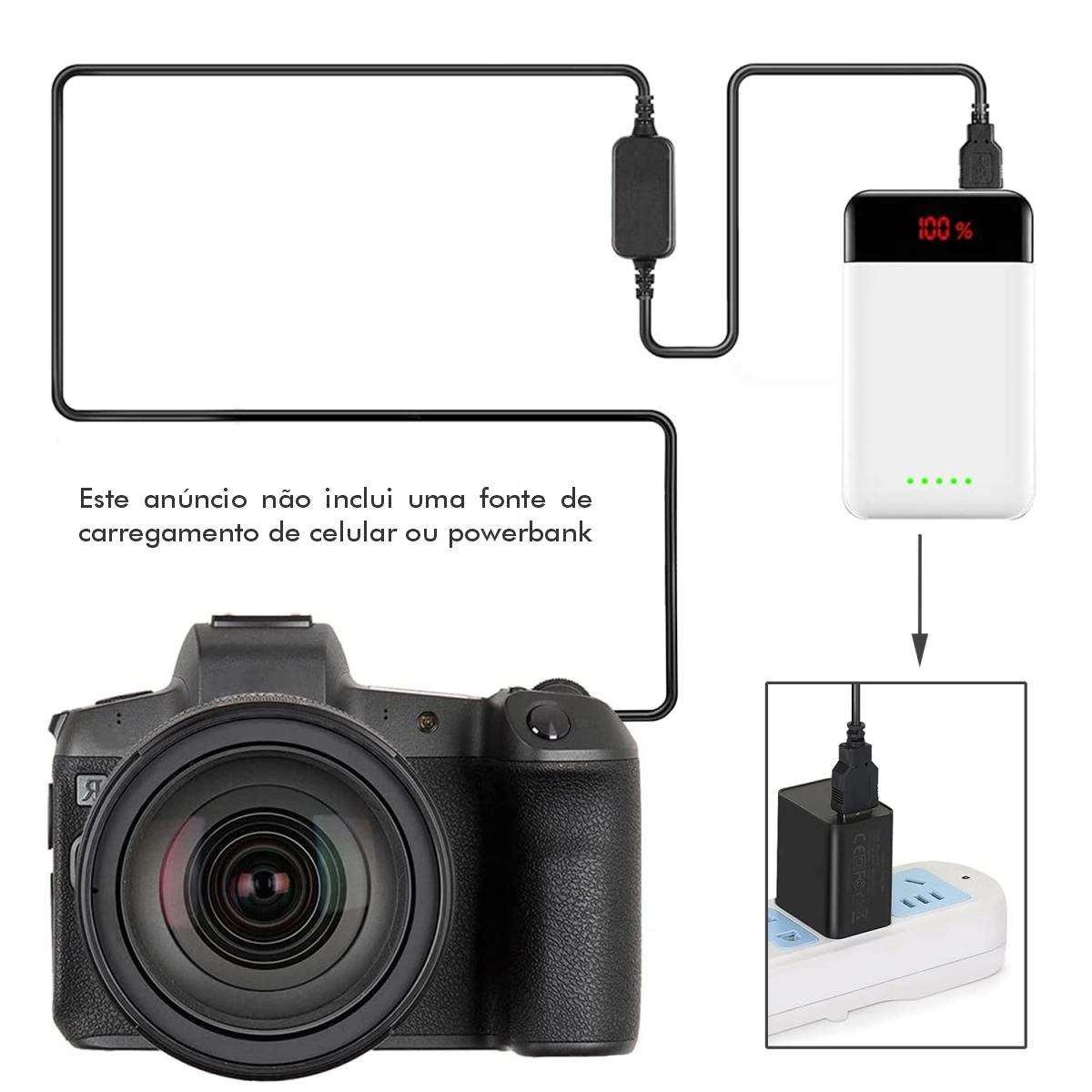 Adaptador Dummy USB DR-E17 / LP-E17 para Canon Adaptador Dummy USB DR-E17 / LP-E17 para Canon