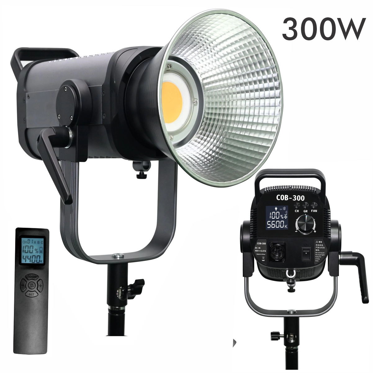 Iluminador Refletor Led COB 300W 5600K com controle remoto Iluminador Refletor Led COB 300W 5600K com controle remoto