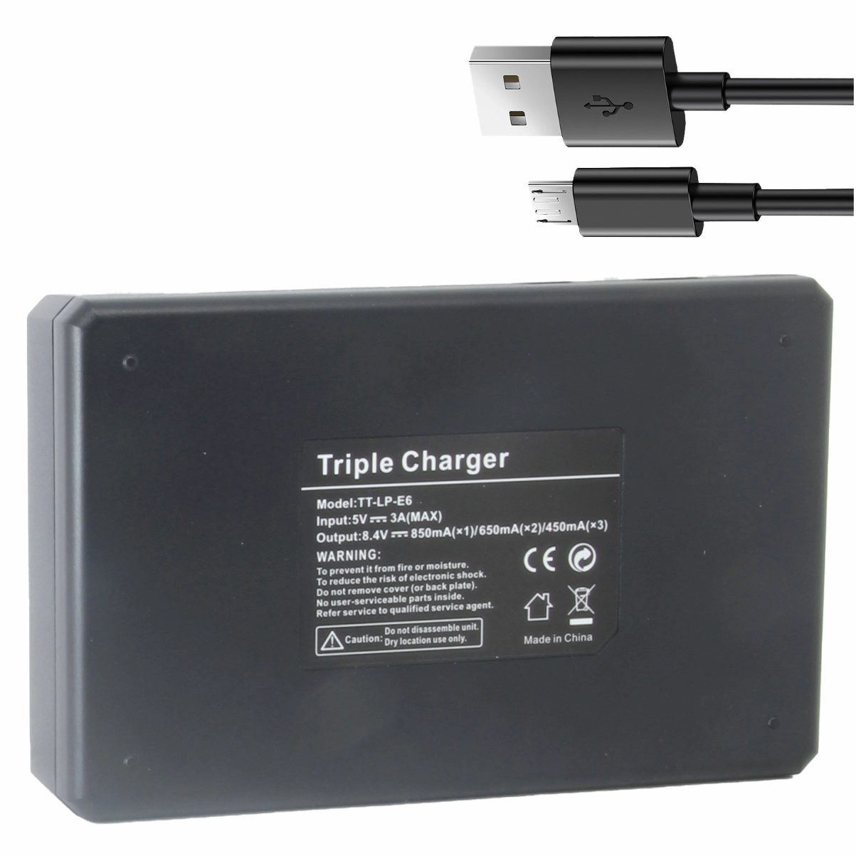 TT Carregador Triplo LP-E6 para Canon TT Carregador Triplo LP-E6 para Canon