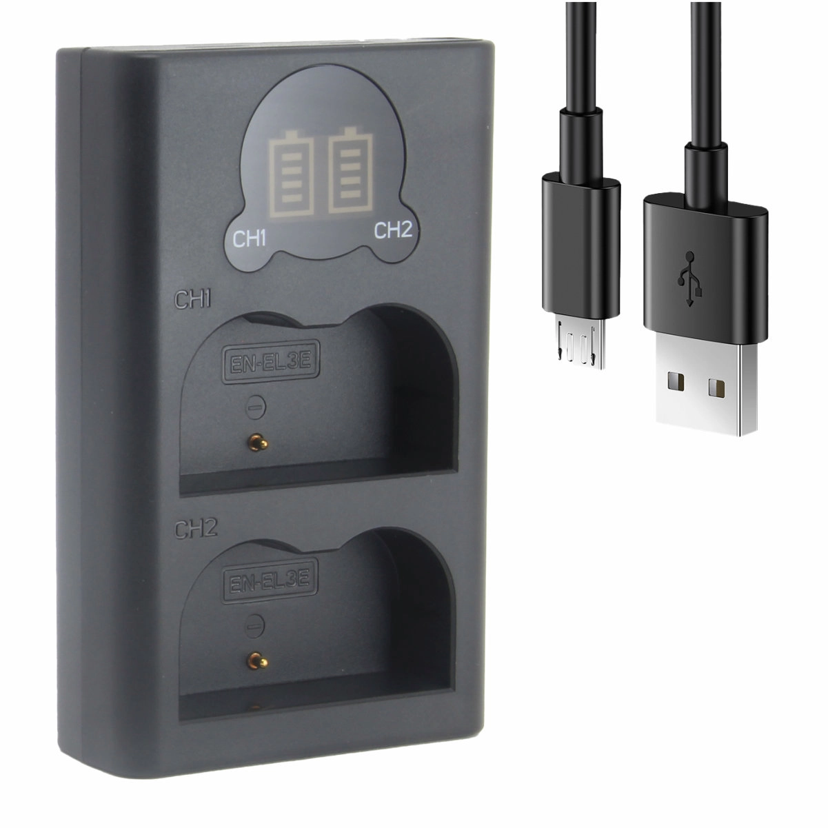 Kit 3 Baterias EN-EL3 + Carregador Duplo DL para Nikon Kit 3 Baterias EN-EL3 + Carregador Duplo DL para Nikon