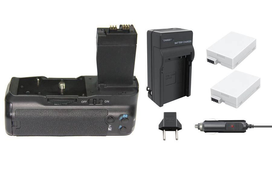 Kit Battery Grip BG-E8 + 2 Baterias LP-E8 + Carregador para Canon Kit Battery Grip BG-E8 + 2 Baterias LP-E8 + Carregador para Canon