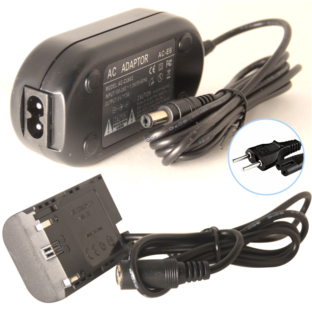 Adaptador Dummy TOMADA DR-E6 / LP-E6 para Canon Adaptador Dummy TOMADA DR-E6 / LP-E6 para Canon