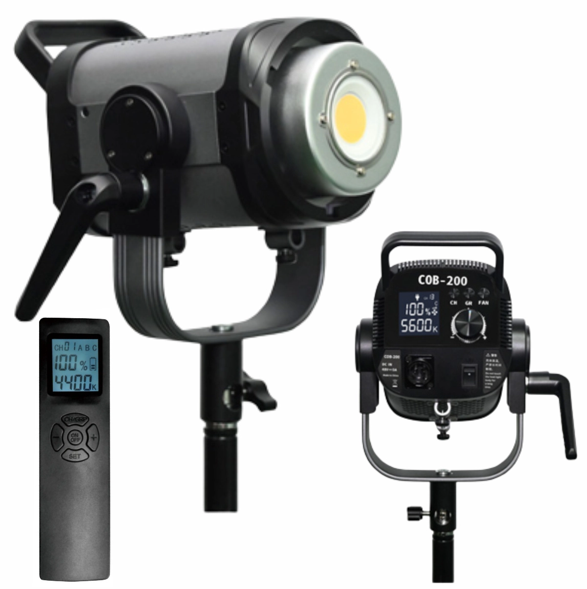 Iluminador Refletor Led COB 200W 5600K com controle remoto Iluminador Refletor Led COB 200W 5600K com controle remoto