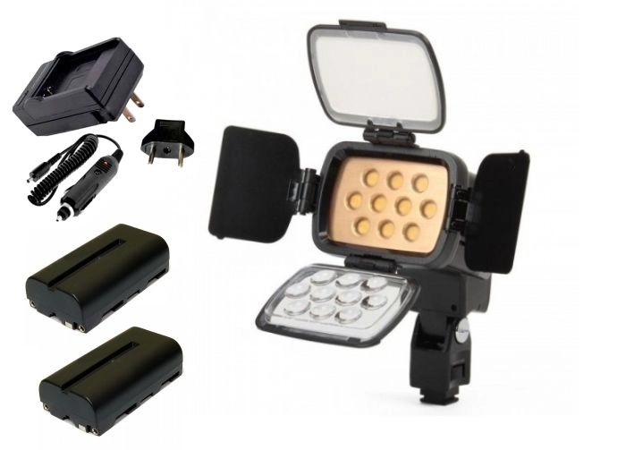 Kit Iluminador de LED Profissional LED-VL001B + 2 Baterias NP-F550 + Carregador Kit Iluminador de LED Profissional LED-VL001B + 2 Baterias NP-F550 + Carregador