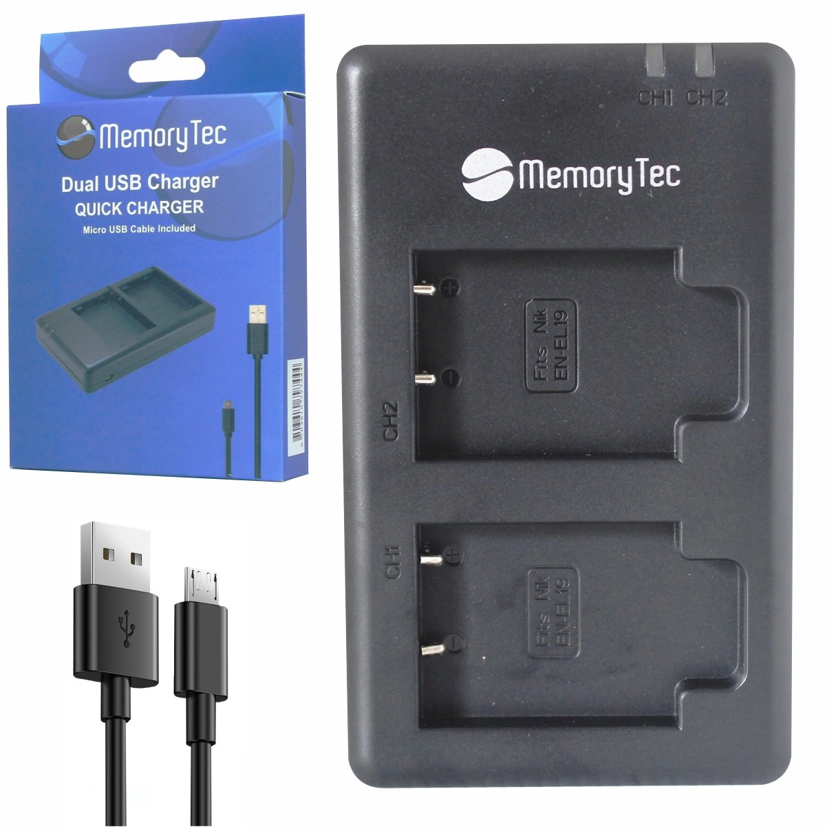 DU Carregador Duplo EN-EL19 para Nikon