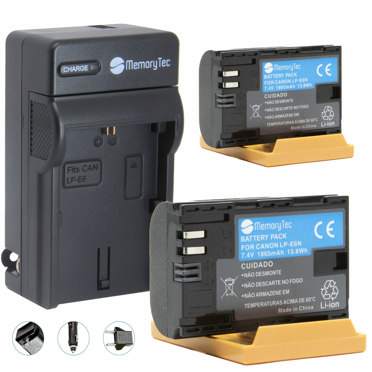 Kit 2 Baterias LP-E6N + Carregador para Canon Kit 2 Baterias LP-E6N + Carregador para Canon