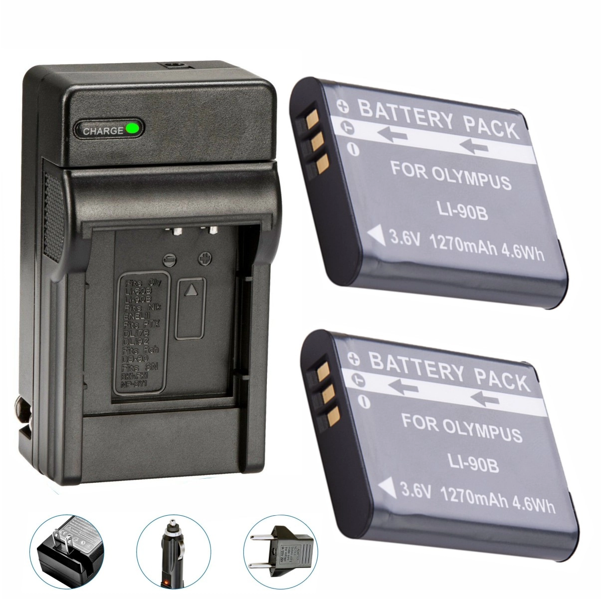 Kit 2 Baterias Li-90B + Carregador para Olympus