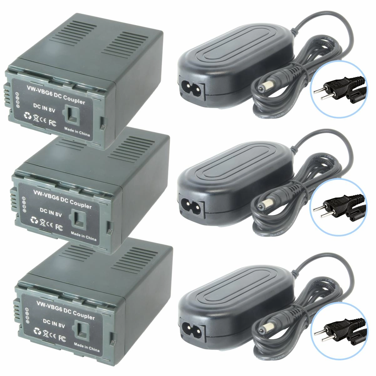 Kit 3 Adaptador Fonte VBG6 para Panasonic Kit 3 Adaptador Fonte VBG6 para Panasonic