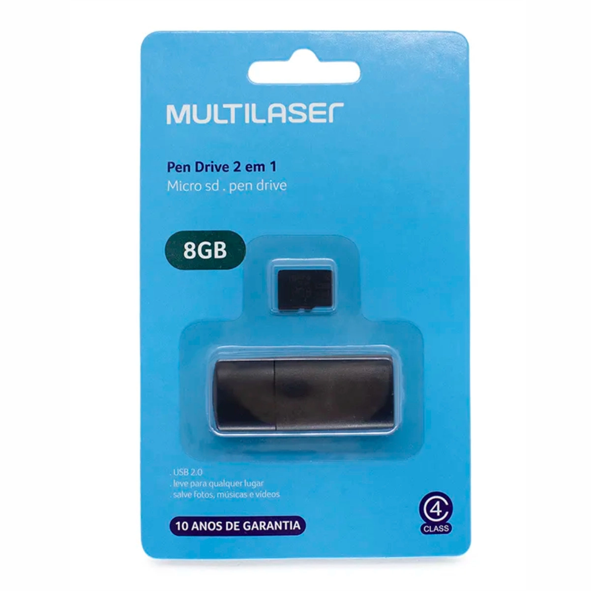 MICRO SDHC 8GB CL 4 MULTILASER C/ LEITOR MICRO SDHC 8GB CL 4 MULTILASER C/ LEITOR