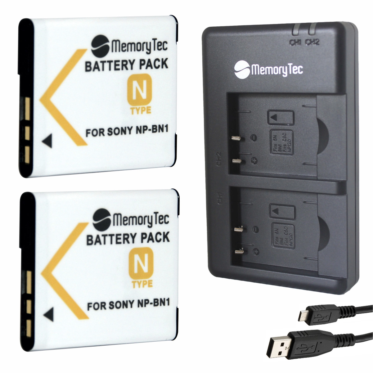 Kit 2 Baterias NP-BN1 + Carregador Duplo DU para Sony Kit 2 Baterias NP-BN1 + Carregador Duplo DU para Sony