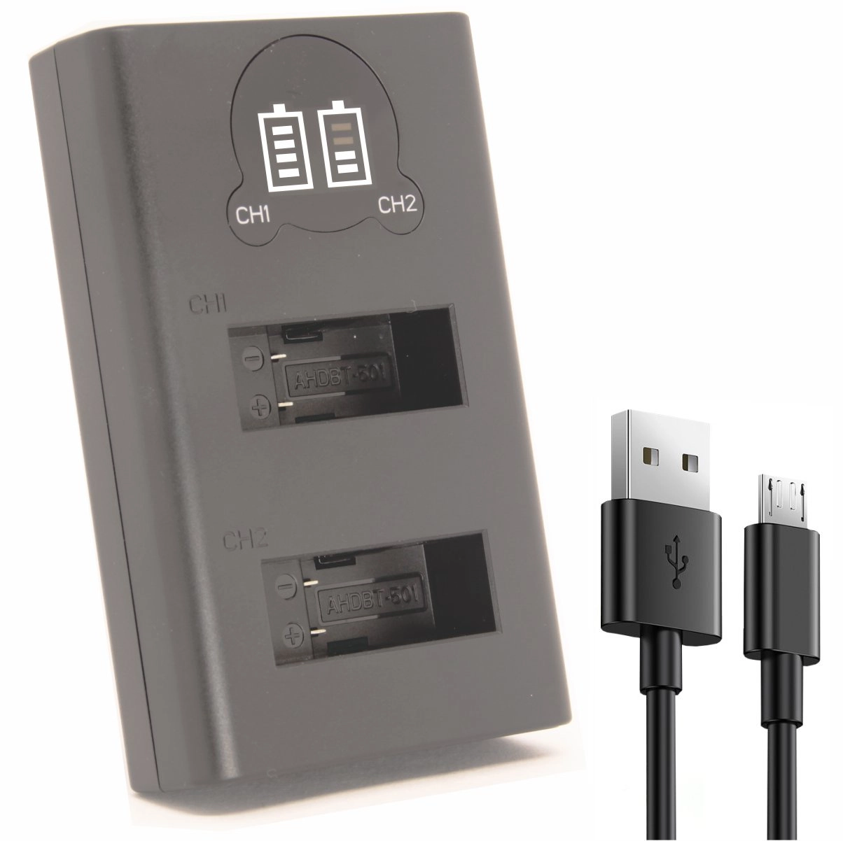 DL Carregador Duplo AHDBT-501 para GoPro 5