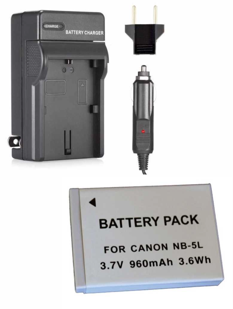 Kit 1 Bateria NB-5l + Carregador para Canon Kit 1 Bateria NB-5l + Carregador para Canon