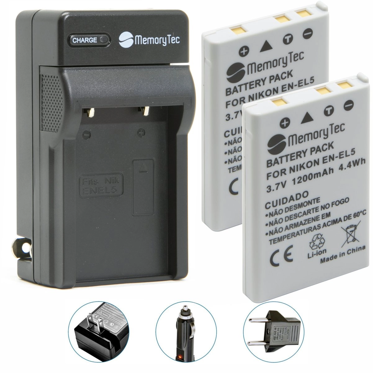 Kit 2 Baterias EN-EL5 + Carregador para Nikon Kit 2 Baterias EN-EL5 + Carregador para Nikon