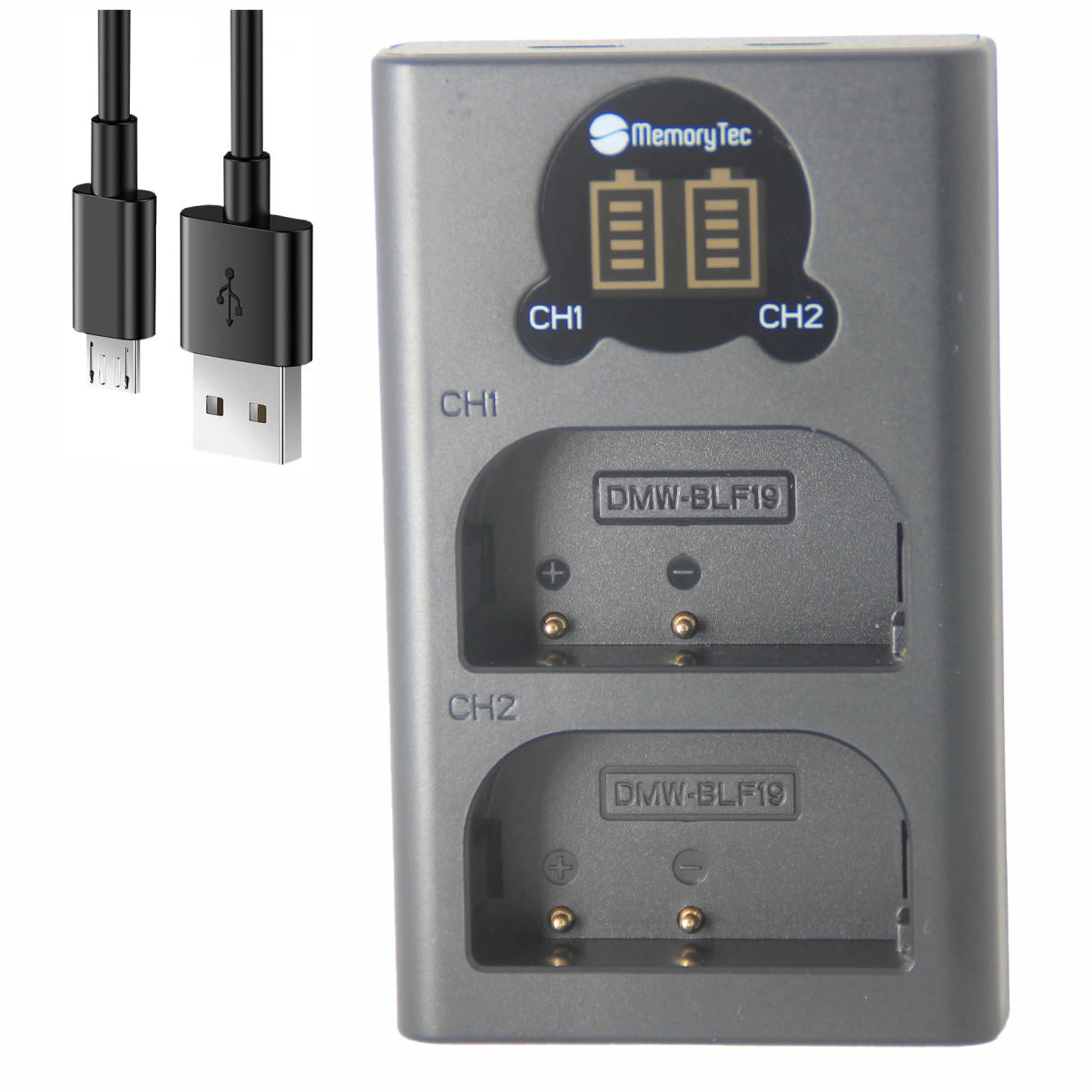 Kit 2 Baterias DMW-BLF19 + Carregador Duplo DL para Panasonic