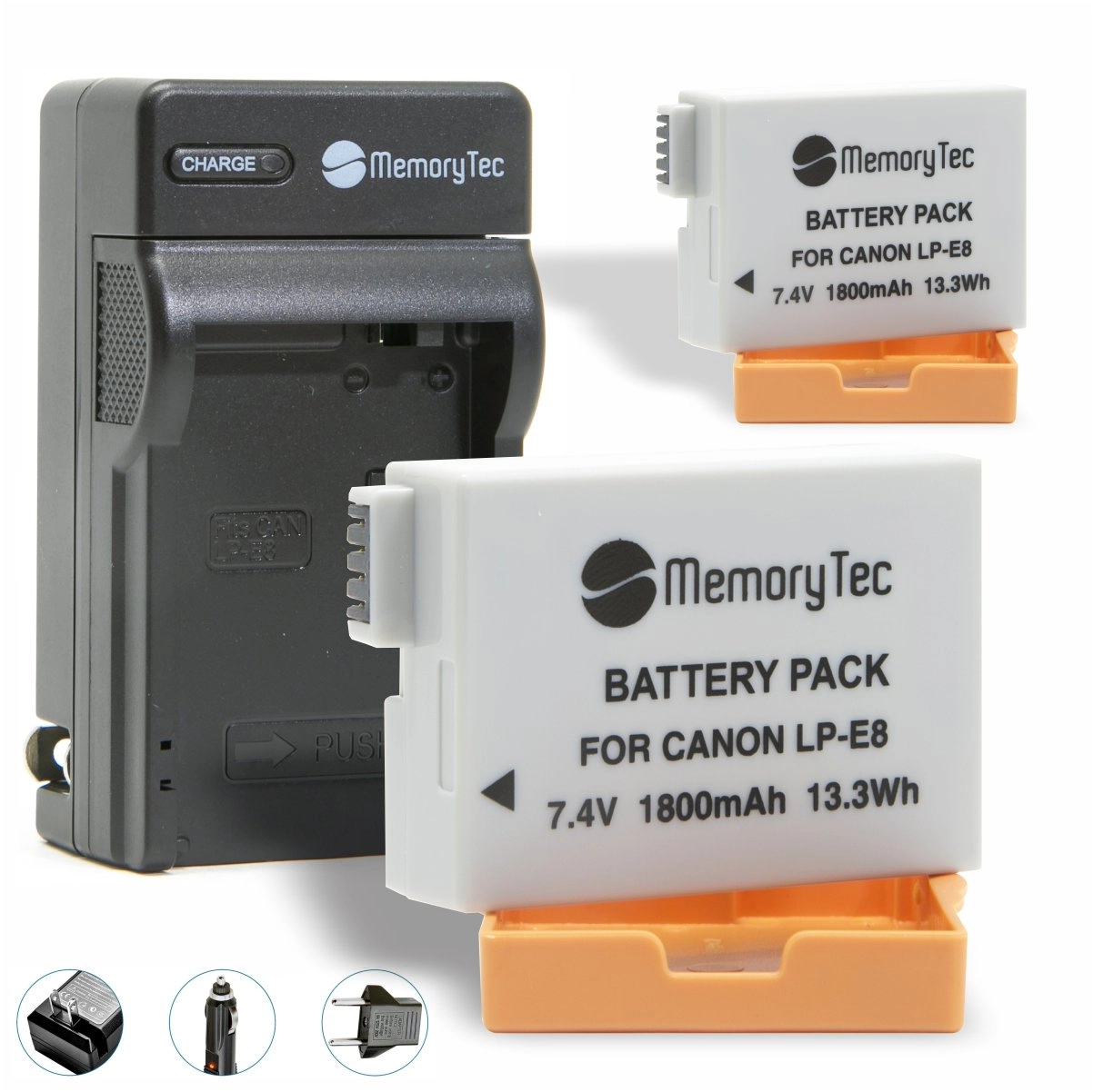 Kit 2 Baterias LP-E8 + Carregador para Canon Kit 2 Baterias LP-E8 + Carregador para Canon