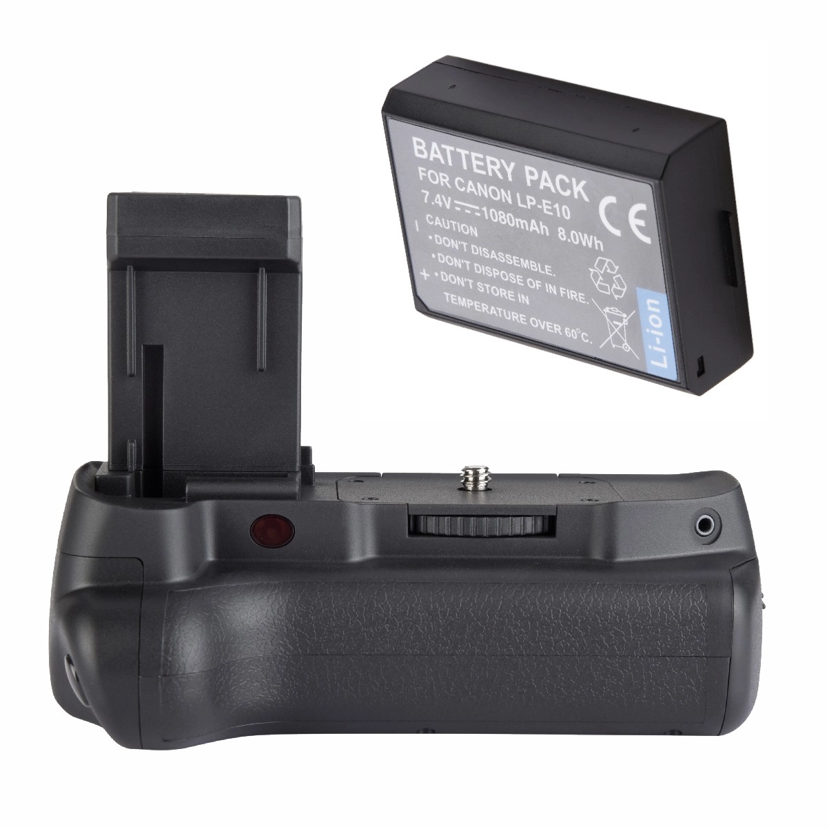 Kit Battery Grip 1100DH + 1 Bateria LP-10 para Canon T5 / T6 / T7 Kit Battery Grip 1100DH + 1 Bateria LP-10 para Canon T5 / T6 / T7