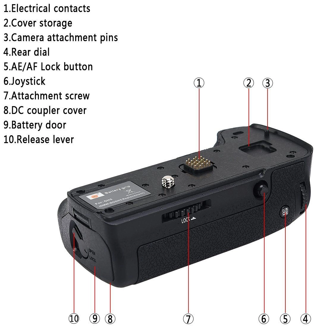 Kit Battery Grip DMW-BGGH5 + 2 Baterias DMW-BLF19 + Carregador para Panasonic Kit Battery Grip DMW-BGGH5 + 2 Baterias DMW-BLF19 + Carregador para Panasonic