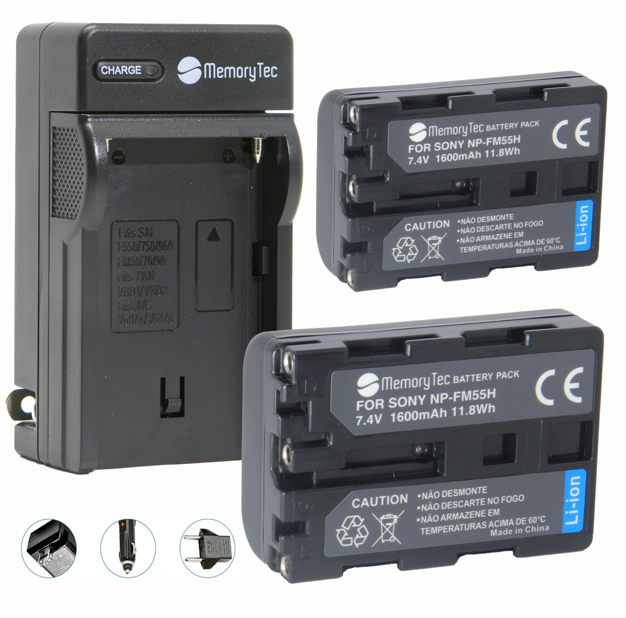 Kit 2 Baterias NP-FM55H + Carregador para Sony Kit 2 Baterias NP-FM55H + Carregador para Sony