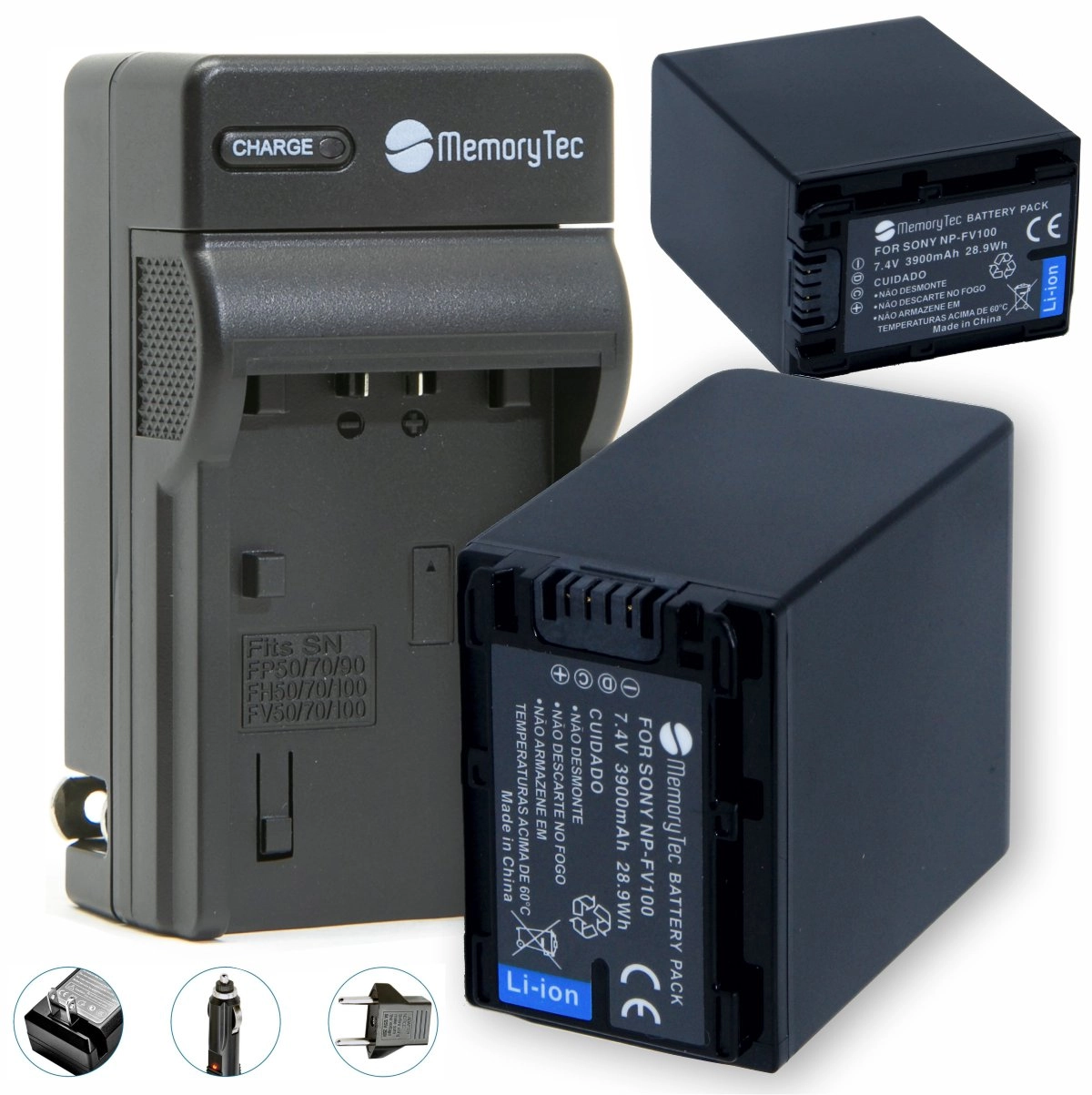 Kit 2 Baterias FV100 + Carregador para Sony