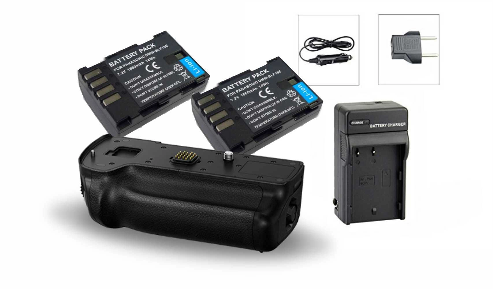 Kit Battery Grip DMW-BGGH5 + 2 Baterias DMW-BLF19 + Carregador para Panasonic Kit Battery Grip DMW-BGGH5 + 2 Baterias DMW-BLF19 + Carregador para Panasonic