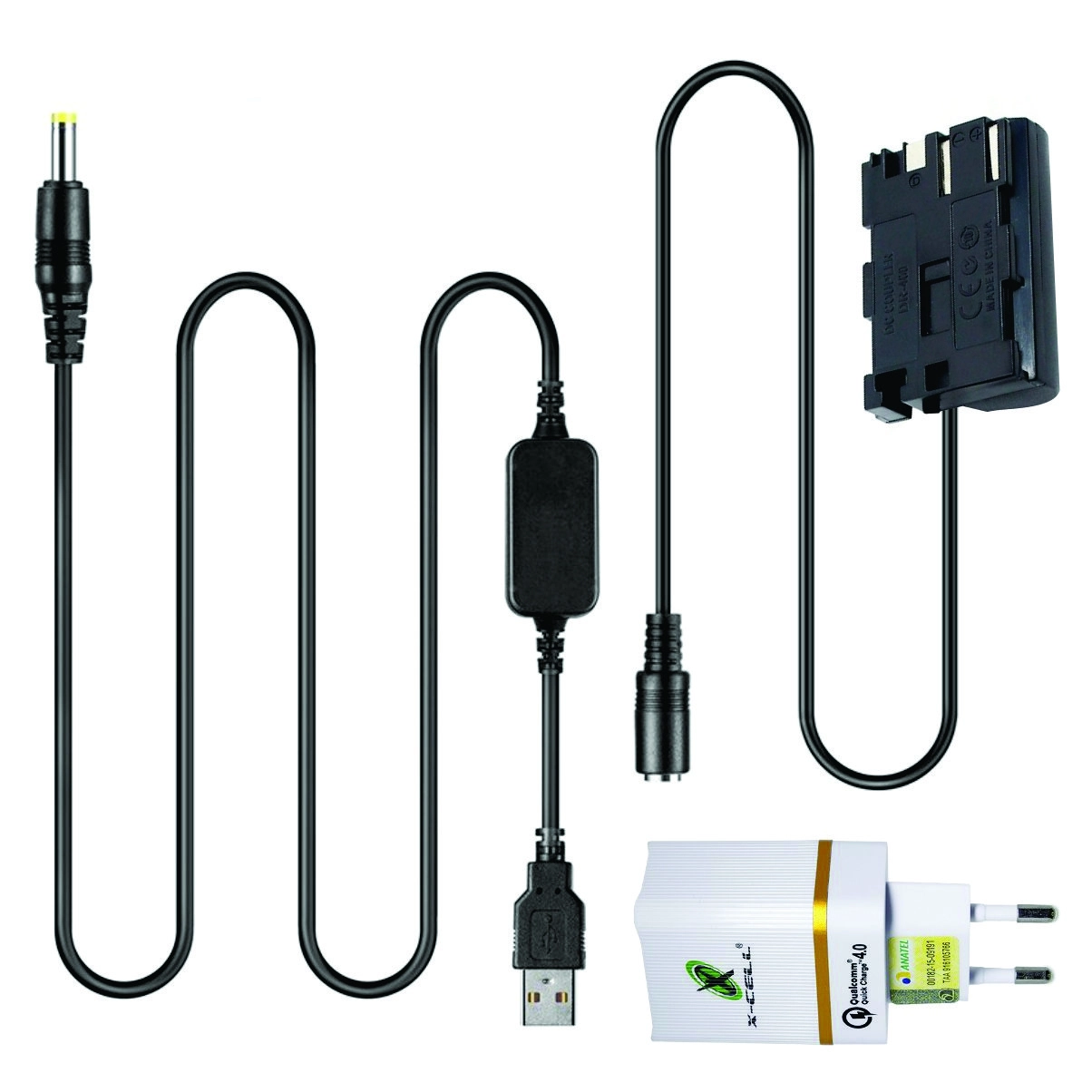 Kit Adaptador Bateria BP-511 para Canon + Fonte 18w 4.0A Kit Adaptador Bateria BP-511 para Canon + Fonte 18w 4.0A