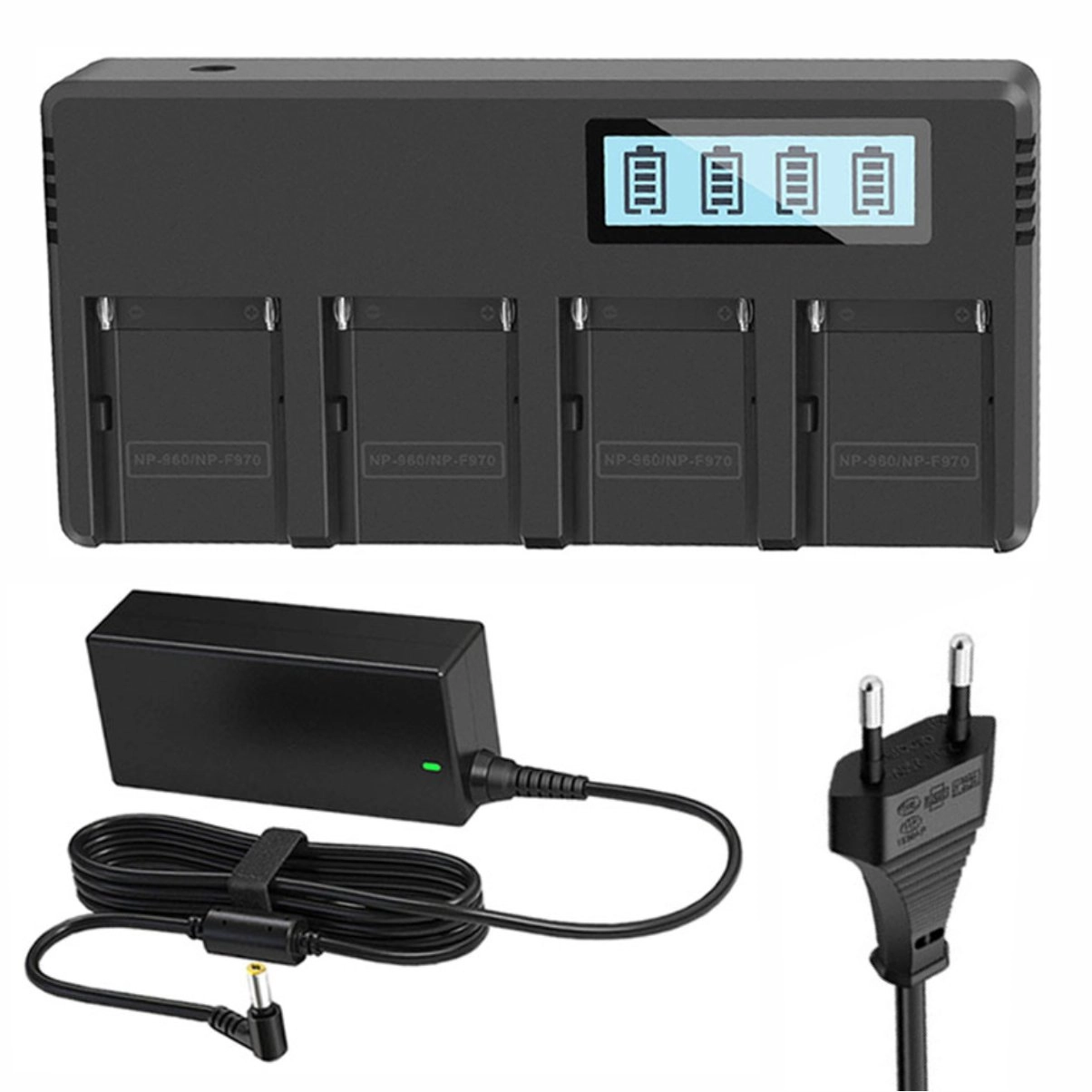 Kit 1 Bateria NP-F950 + Carregador Quadruplo para Sony Kit 1 Bateria NP-F950 + Carregador Quadruplo para Sony