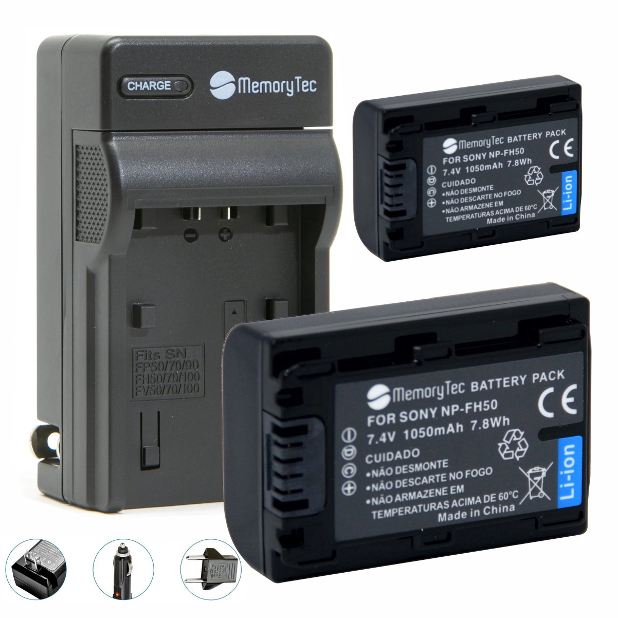 Kit 2 Baterias NP-FH50 + Carregador para Sony Kit 2 Baterias NP-FH50 + Carregador para Sony