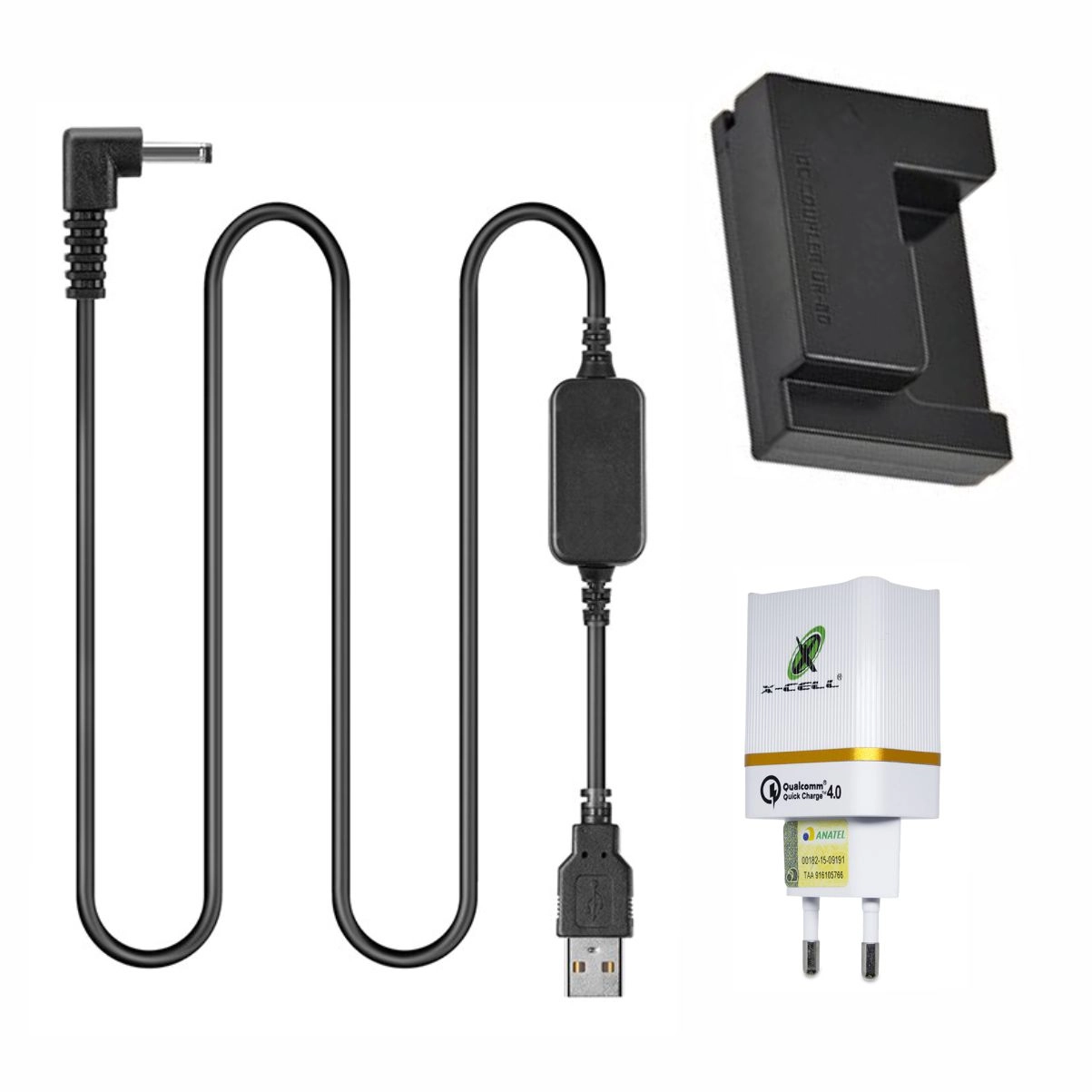 Kit Adaptador De Bateria NB-10L + Fonte para Canon