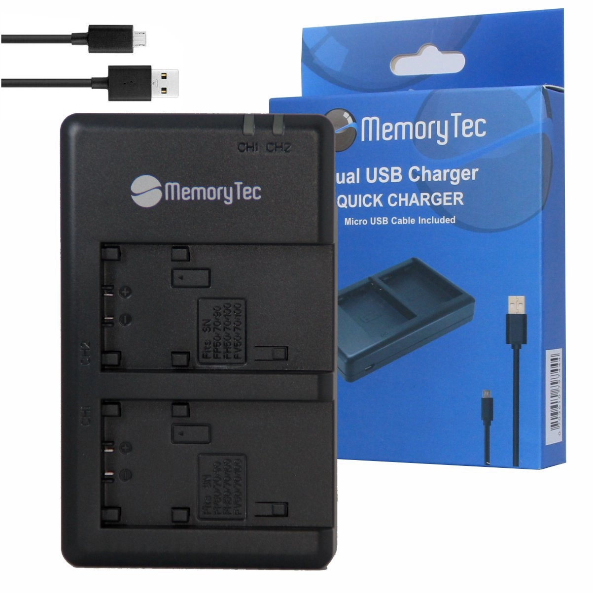 Kit 2 Baterias NP-FV100 + Carregador para Sony Kit 2 Baterias NP-FV100 + Carregador para Sony