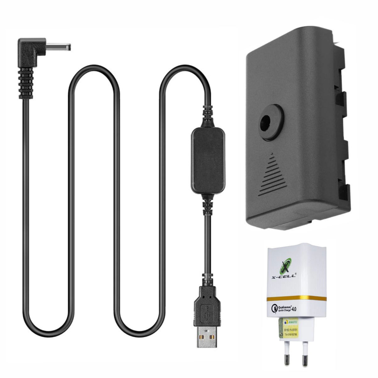 Kit Adaptador de Bateria NP-F550 / F750 / F970 / NP-990 para Sony Kit Adaptador de Bateria NP-F550 / F750 / F970 / NP-990 para Sony