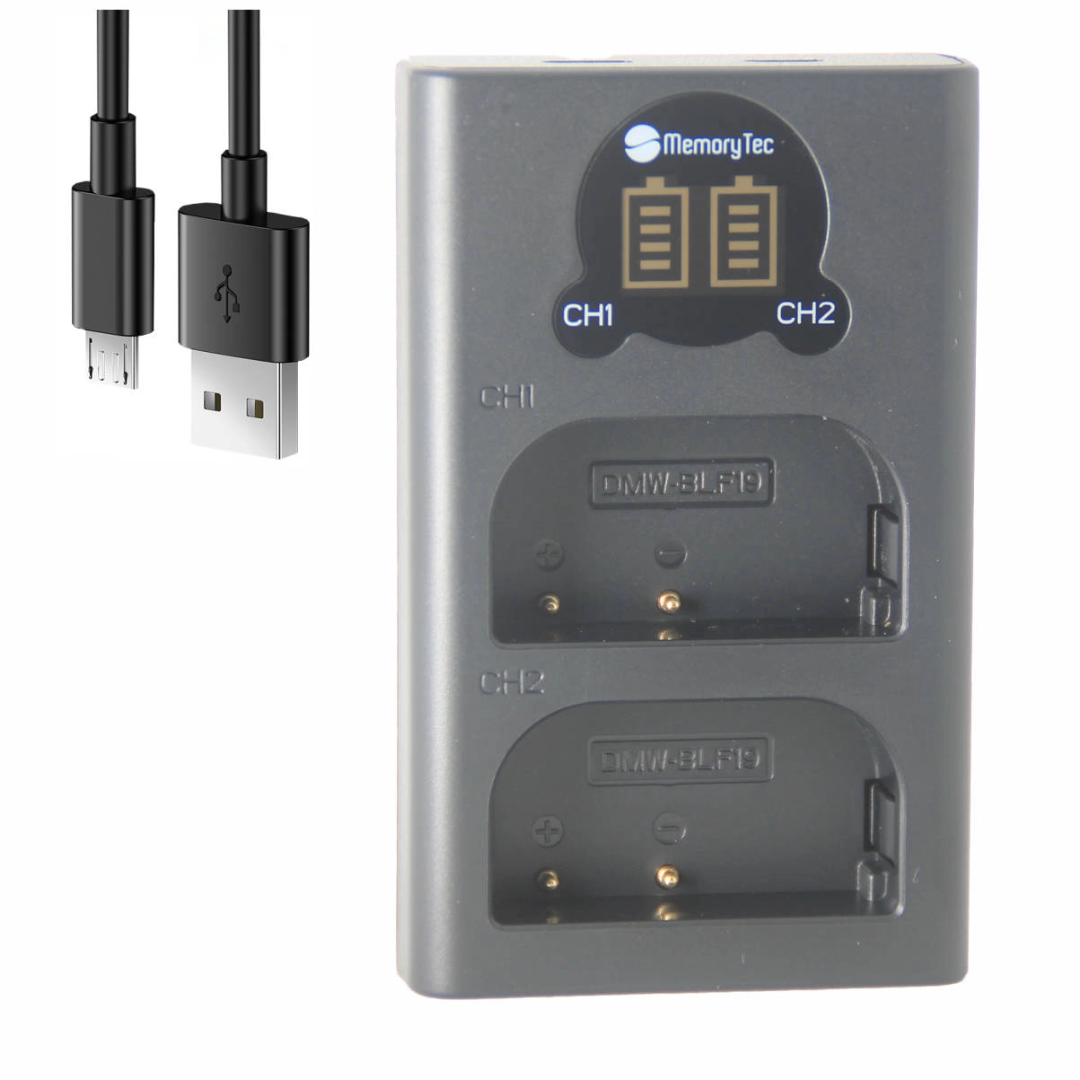 Kit 4 Baterias DMW-BLF19e + Carregador Duplo DL para Panasonic Kit 4 Baterias DMW-BLF19e + Carregador Duplo DL para Panasonic