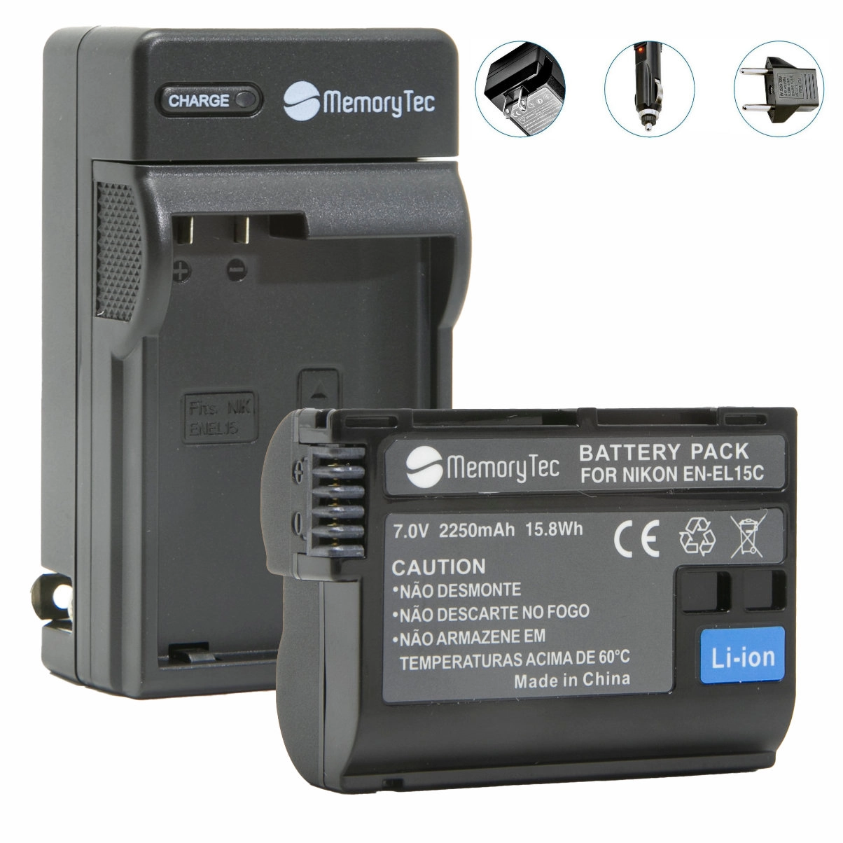 Kit 1 Bateria EN-EL15c PRO + Carregador para Nikon